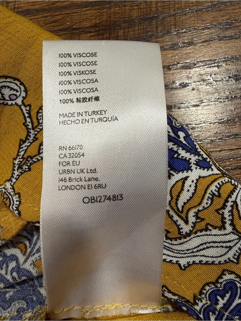 Anthropologie Mustard Floral V-Neck Mini Dress - Picture 8 of 10
